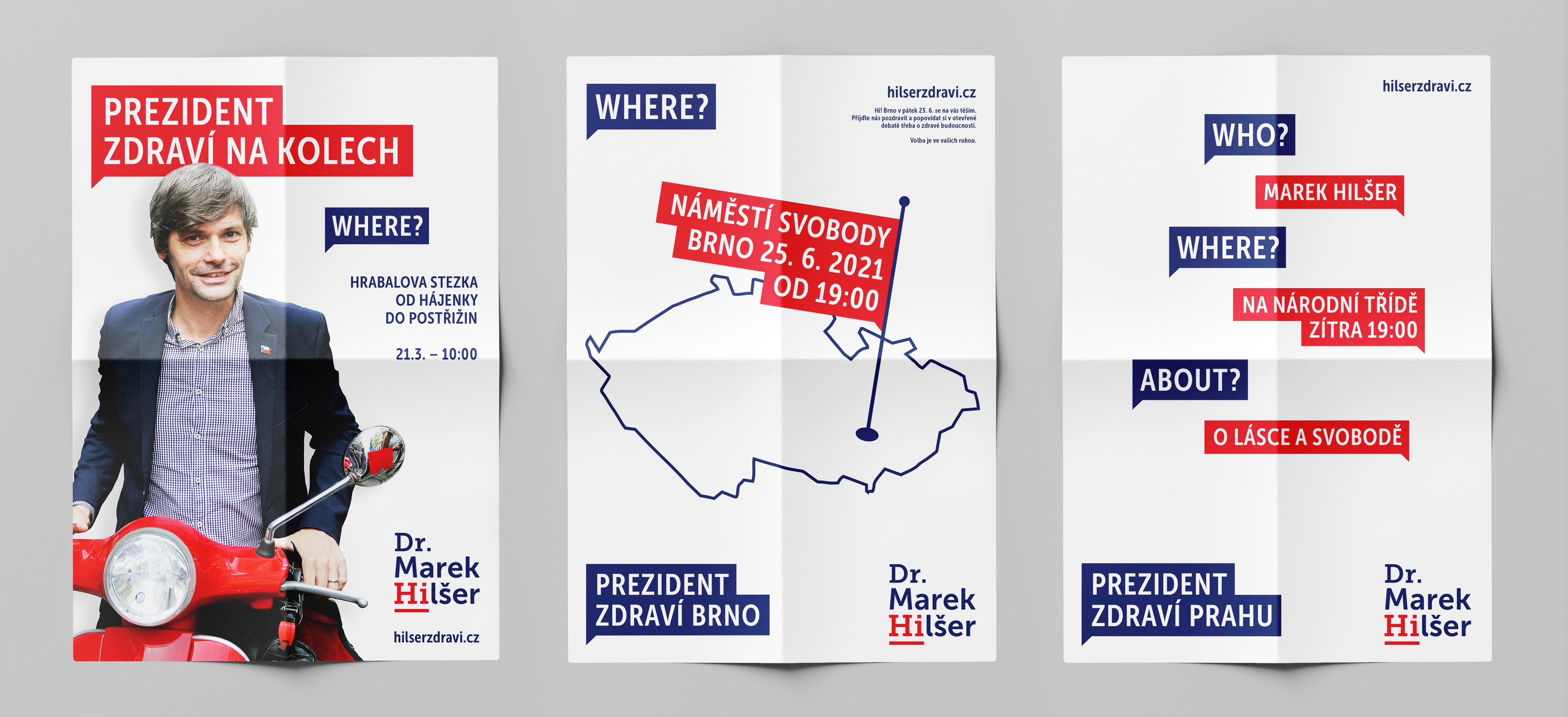 Demonstration of outdoor communication of Marek Hilšer's presidential campaign.